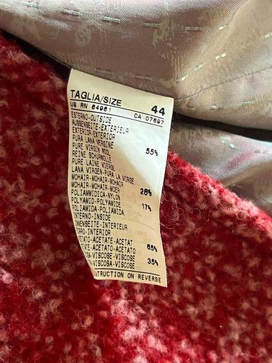 Sisley wool/moher blend coat uk12