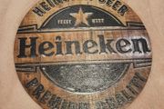 wooden Heineken sign
