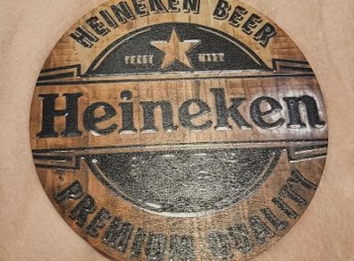 wooden Heineken sign