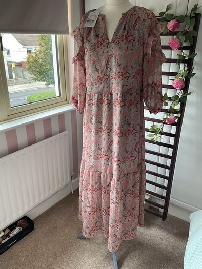 dress Bnwt indie + moi grey pattern long boho style dress T1