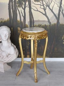 Side Table Baroque Table Marble Top Storage Bedside Table Antique Flower Table
