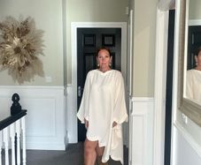 Cream cape mini dress