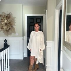 Cream cape mini dress