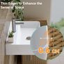 Bathroom Ceramic Wash Basin Sink White, 46x31cm) - Countertop or Wall Mounted Rectangular Basin,Slim Edge & Storage Ledge Design White, 46  31cm Image 4