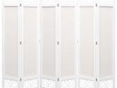 6-Panel Room Divider Cream 210x165 cm Fabric