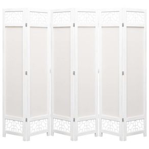 6-Panel Room Divider Cream 210x165 cm Fabric