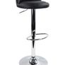 Leather Round Bar Stool with Back Rest Height Adjustable Swivel Pub Chair Home Kitchen Bar stools Backless Stool with Footrest Black Image 2