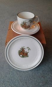 Vintage Carrigaline Carrigdhoun "Foraging Rabbits" Trio