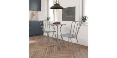Cosco Table and Chair set 1 Table and 2 Chairs Metal Grey - 87815GRY1EUK