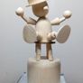 Wooden toy. Movable Puppet Figure. Clown Image 2