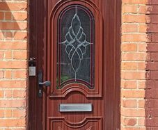 Double glazing, brown pvc door