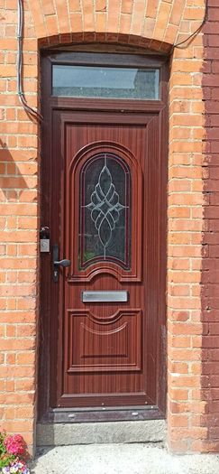Double glazing, brown pvc door