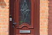 Brown, pvc front door -please read add Frame size 2360mm, 860mm