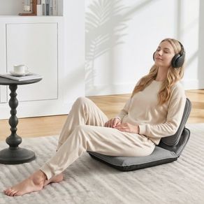 Floor Chair, 5 Adjustable Positions Folding Floor Gaming Chair with Ergonomic Back Support, Sturdy Metal Frame with Recycled Foam and Linen Fabric, Multifunctional for Reading, Relaxing, Gray