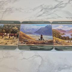 Vintage New Zealand Pioneers Coasters Set - Jeanette Blackburn Art