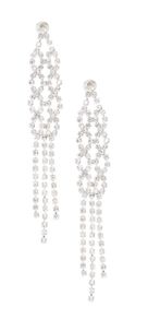 Claire's Girls and Womens Crystal Plait Drop Earrings in Silver-free postage !