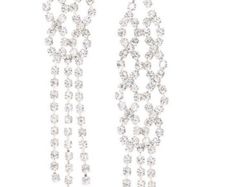 Claire's Girls and Womens Crystal Plait Drop Earrings in Silver-free postage !