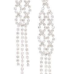Claire's Girls and Womens Crystal Plait Drop Earrings in Silver-free postage !