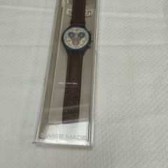 Swatch Vintage Watch SCN118 'Smokey' Brown leather strap.