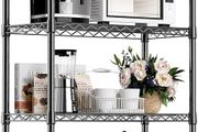 1000 lbs Storage Shelving Steel Heavy Duty 4-Tier Utility Shelving Unit Steel Organizer Wire Rack for Home,Kitchen,Office,Black 35 x 60 x 135.8 cm