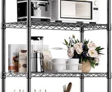 1000 lbs Storage Shelving Steel Heavy Duty 4-Tier Utility Shelving Unit Steel Organizer Wire Rack for Home,Kitchen,Office,Black 35 x 60 x 135.8 cm