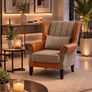Wingback Accent Chair Modern Two Tone Design Image 2