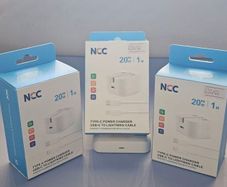 Latest Iphone NCC Type-C Charger (20W Fast Uk 3 pin wallplugadaptor) & USB-C to Lightning Cable (1M) Combo FOR Iphone.