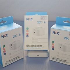 Latest Iphone NCC Type-C Charger (20W Fast Uk 3 pin wallplugadaptor) & USB-C to Lightning Cable (1M) Combo FOR Iphone.