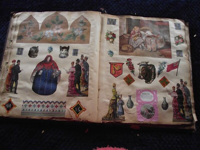Victorian/Edwardian Album of colourful scraps - Circa 1890's/1900's