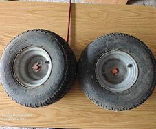 Ride on mower front wheels and tyres