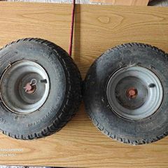 Ride on mower front wheels and tyres