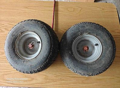 Ride on mower front wheels and tyres