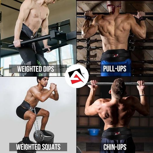 Dip Belt for Weightlifting | Weight Belt with 36" Heavy Duty Steel Chain | Neoprene Padded Back Support Gym Lifting Belt for Powerlifting, Bodybuilding, Exercise, Fitness & Pull ups Workout