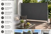 Side Awning 160 x 400 cm  Privacy Screen UV Protection Wind &amp; Sun