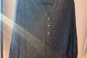 M&amp;S Navy White Dot Blouse Size 38 or 10 UK