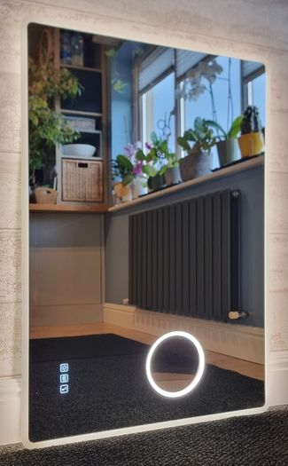 LED Bathroom Mirror 100x70cm Bluetooth Antifog Makeup Vanity Demister Speakers Dual Led Memory Function