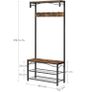 VASAGLE Coat Rack, Hallway Cabinet, with Top Board, Shoe Rack, Bench and 5 Double Hooks Image 5