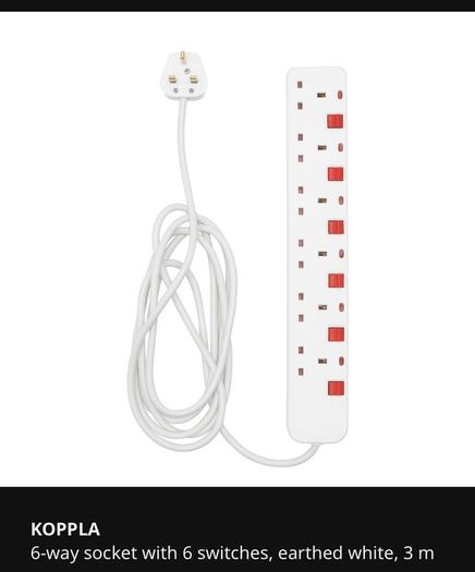 6 plug power strip with individual switches