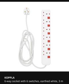 6 plug power strip with individual switches