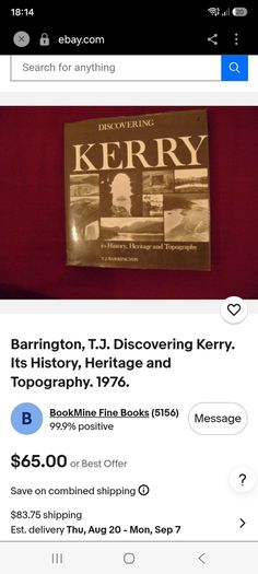 1976 Discovering Kerry its History, Heritage & Topography. Ireland. Vintage.