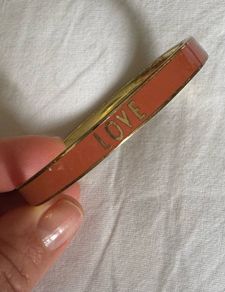 18K Gold plated brass bracelet LOVE coral/terracotta