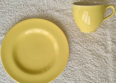 Carrigaline Yellow Pottery Cup and Side Plate