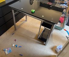 FREE Black glass and aluminium desk