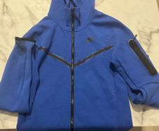 Nike Tech Fleece Tracksuit Blue hoodie Mens XS