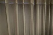 Grey velvet eyelet curtains