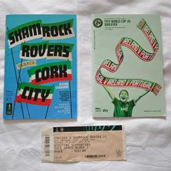Shamrock Rovers Ireland Football Memorabilia Bundle  Programmes, Chelsea Away Ticket