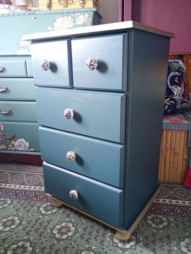Upcycled old solid wood chest of drawers