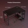 L Shaped Gaming Desk with Power Outlets, 120x70cm Computer Table Small Corner Desk with Large Reversible Storage Shelves, Home Office PC Workstation with Hooks for Writing Study, Black Image 5