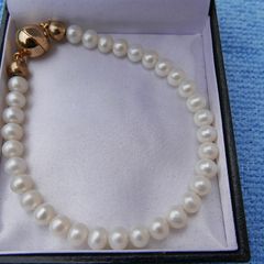 Vintage Real PEARL Bracelet clasp 925 Sterling Silver