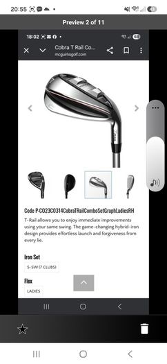 Cobra  Graphite Ladies  irons 6 ClubdRH